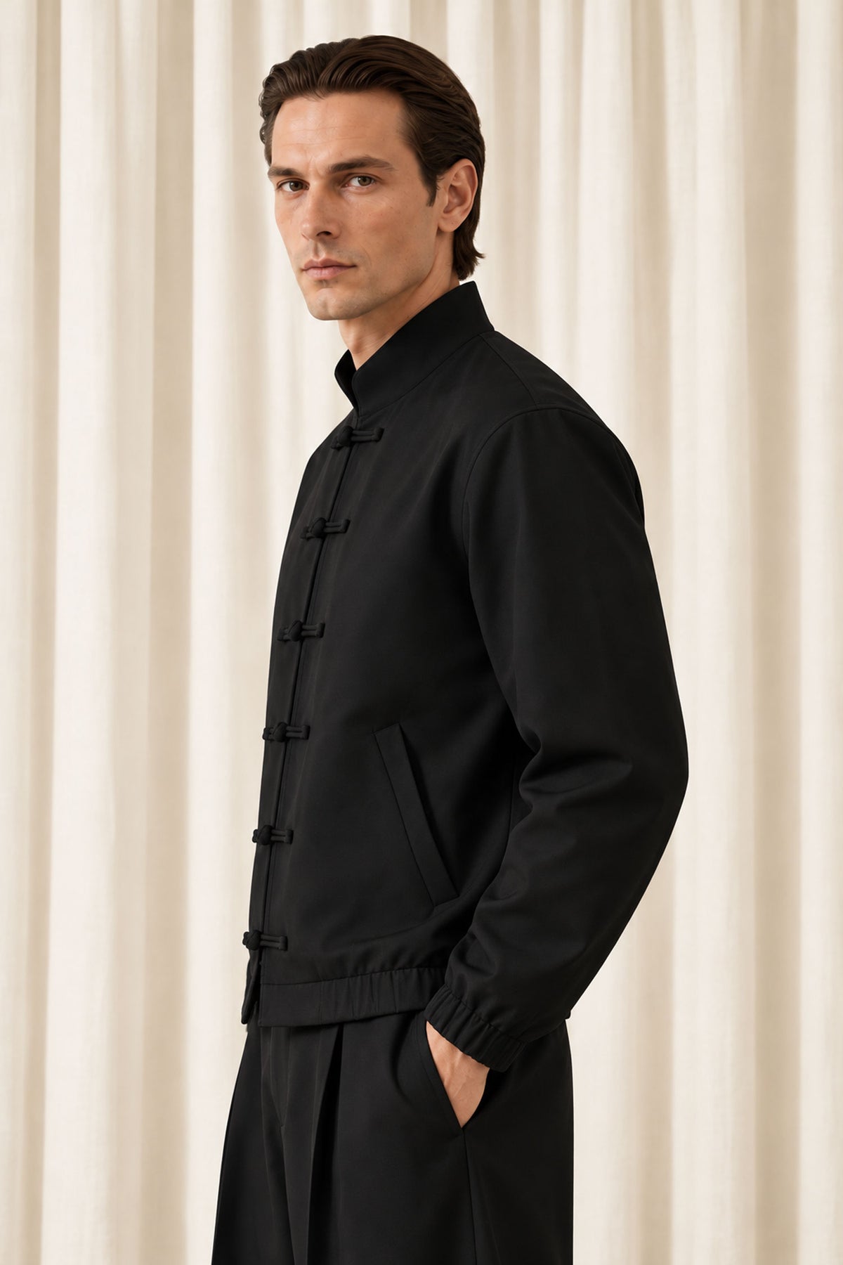 Black Jacket with Knot Closures