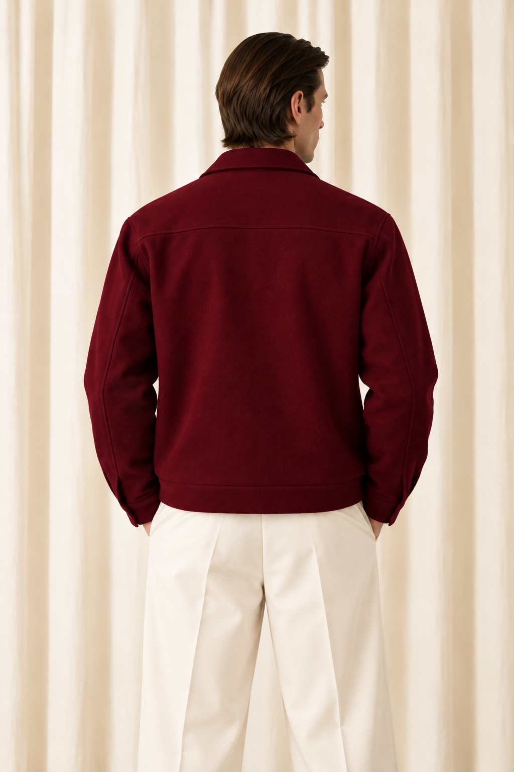 Wool Shacket in Burgundy