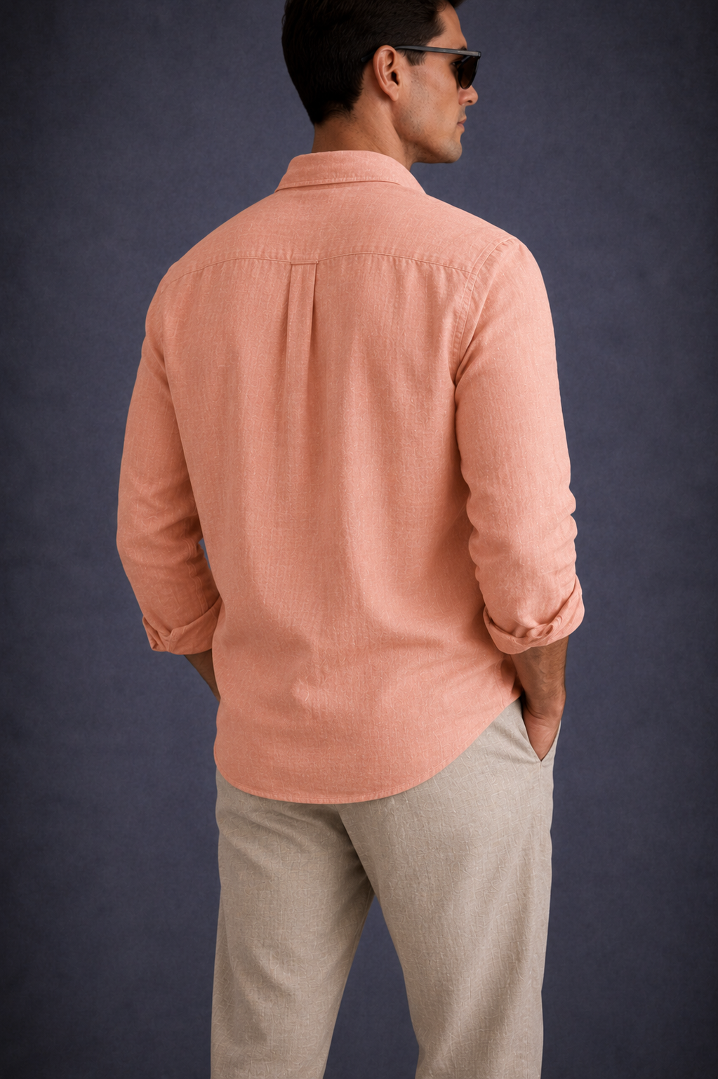 Men 60 Lea Linen Shirt- Dusty Peach