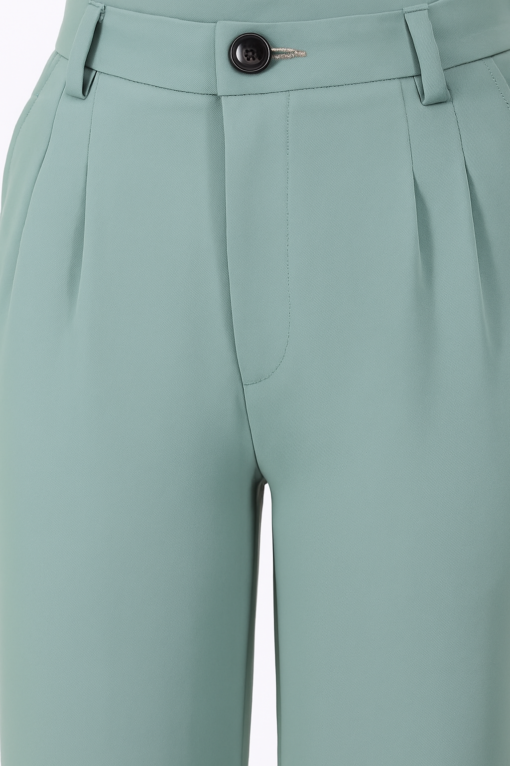 Straight Fit Trouser with Wide Leg - Sage Green