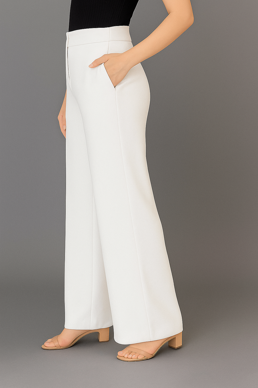 Straight Fit Wide Leg Pants