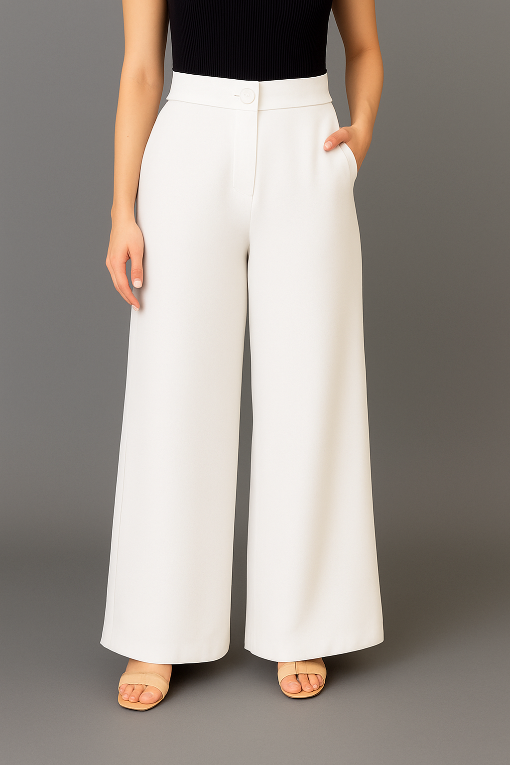 Straight Fit Wide Leg Pants