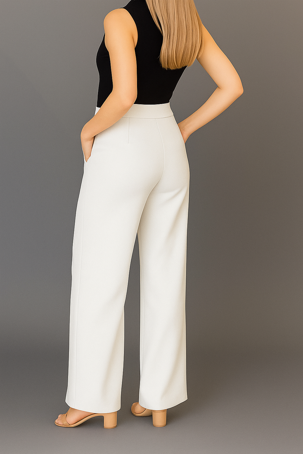 Straight Fit Wide Leg Pants