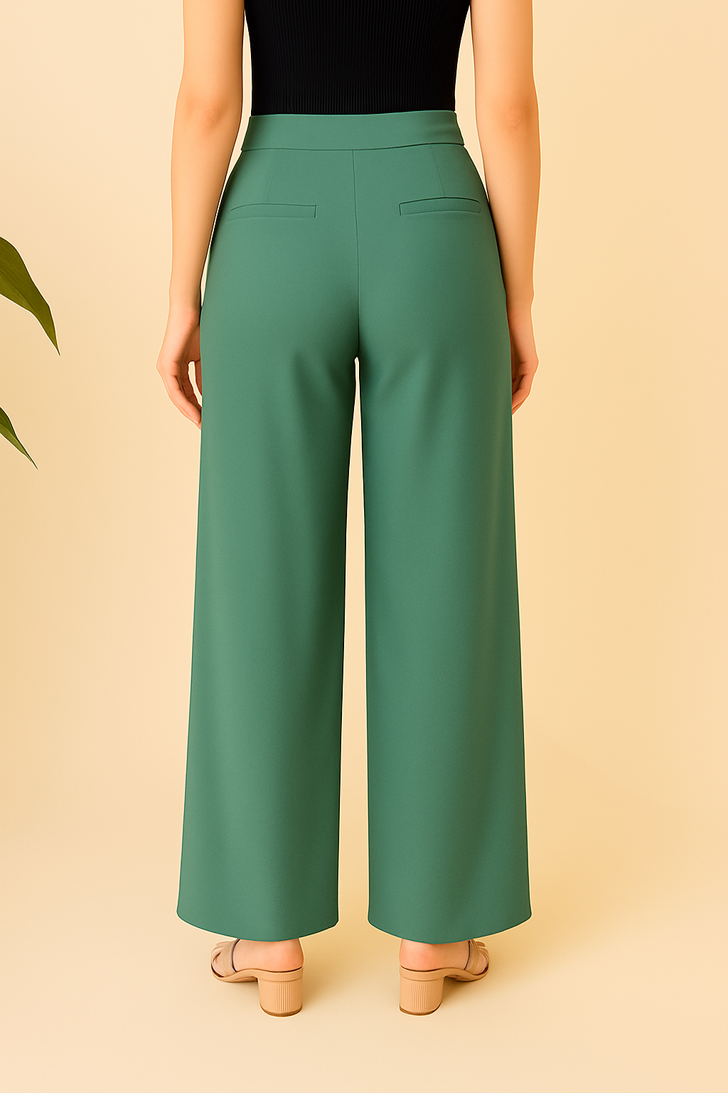Straight Fit Wide Leg Pants
