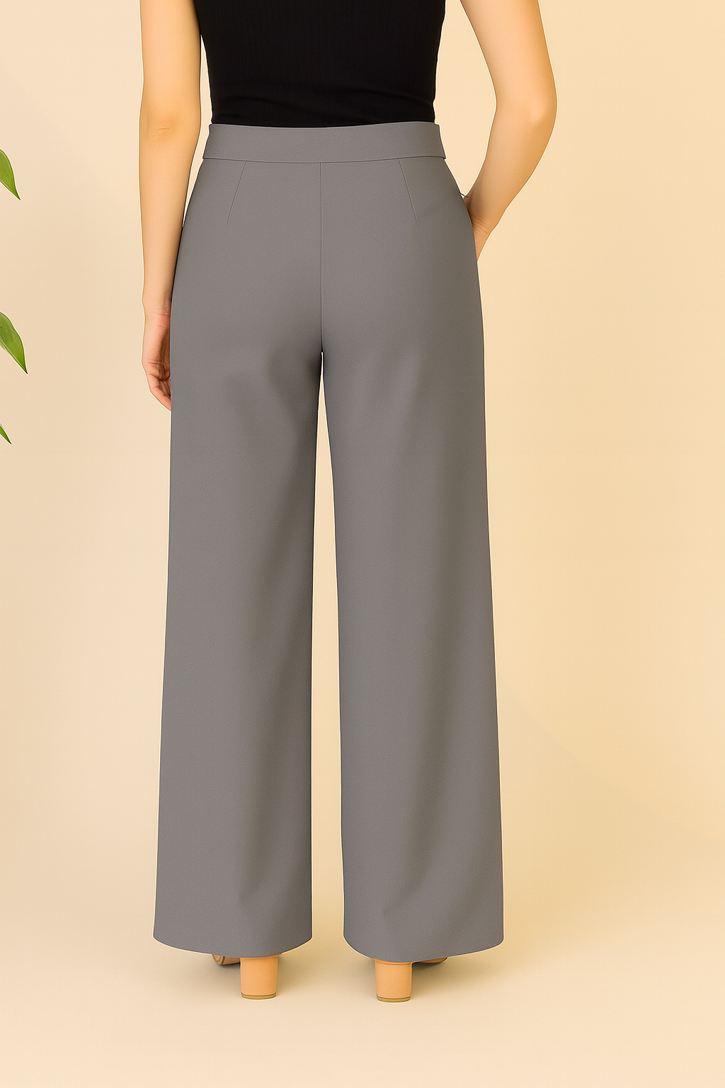 Straight Fit Wide Leg Pants