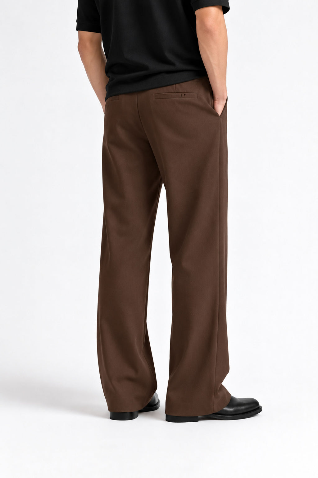 Men Straight Fit Trouser-Chocolate Brown