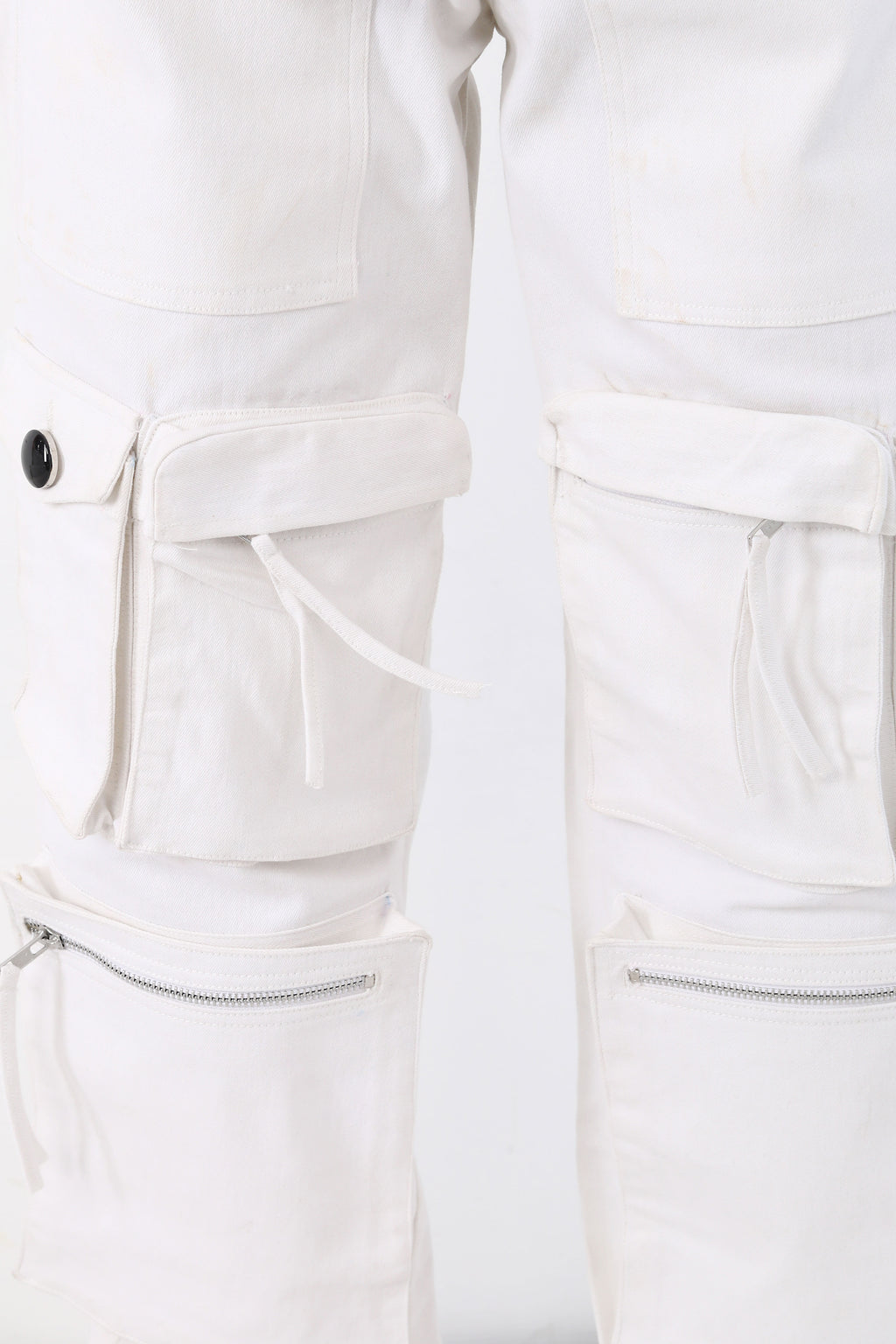 White Denim Cargos with Wide Leg