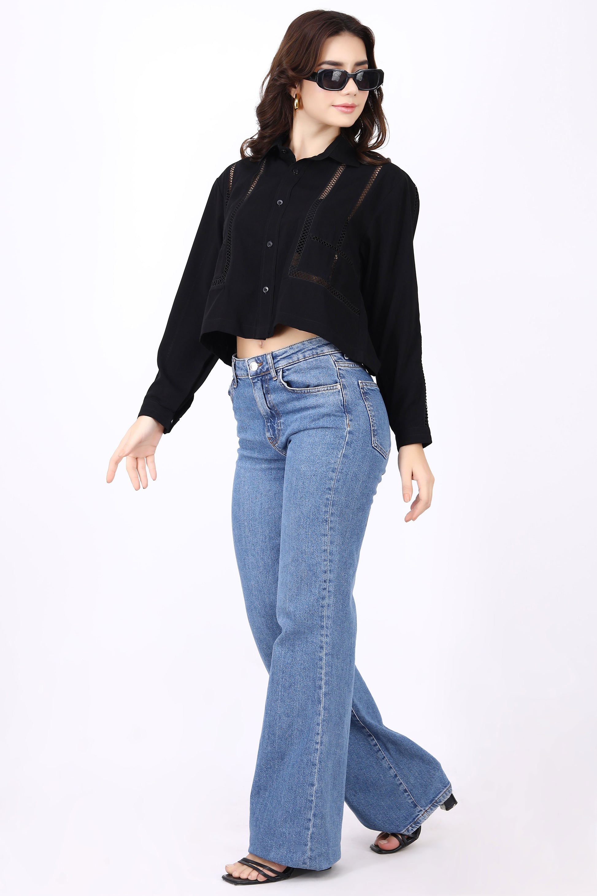 See through Crop Shirt
