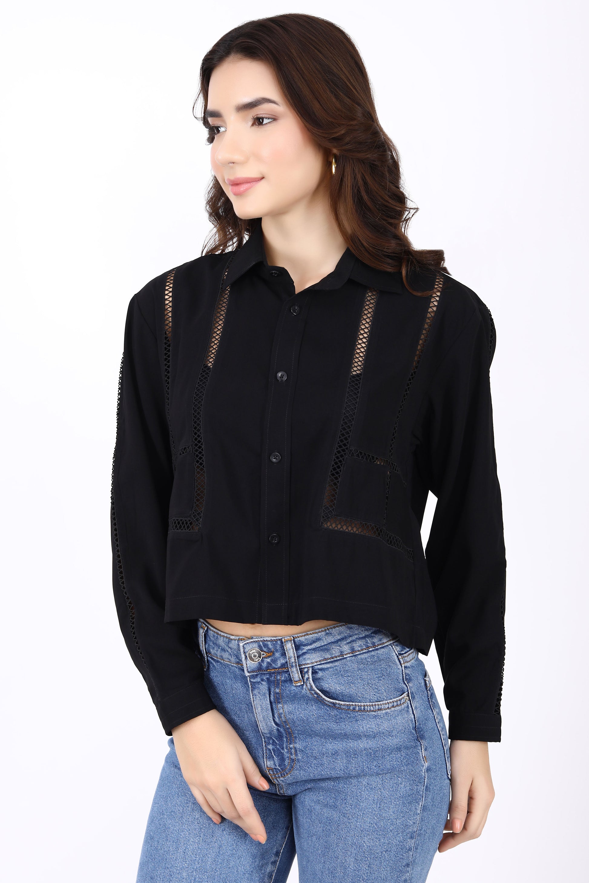 See through Crop Shirt