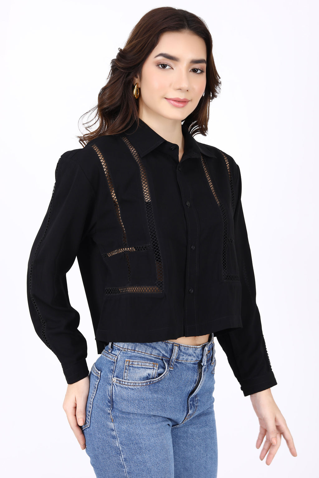 See through Crop Shirt