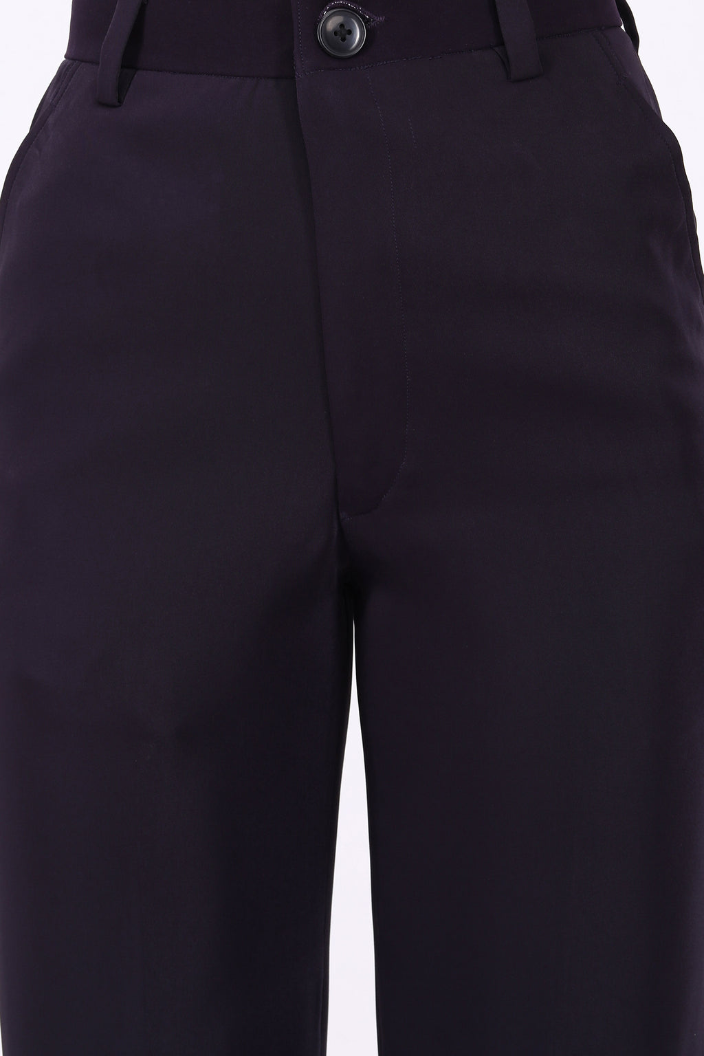Straight Fit Trousers with Wide Leg - Midnight Purple