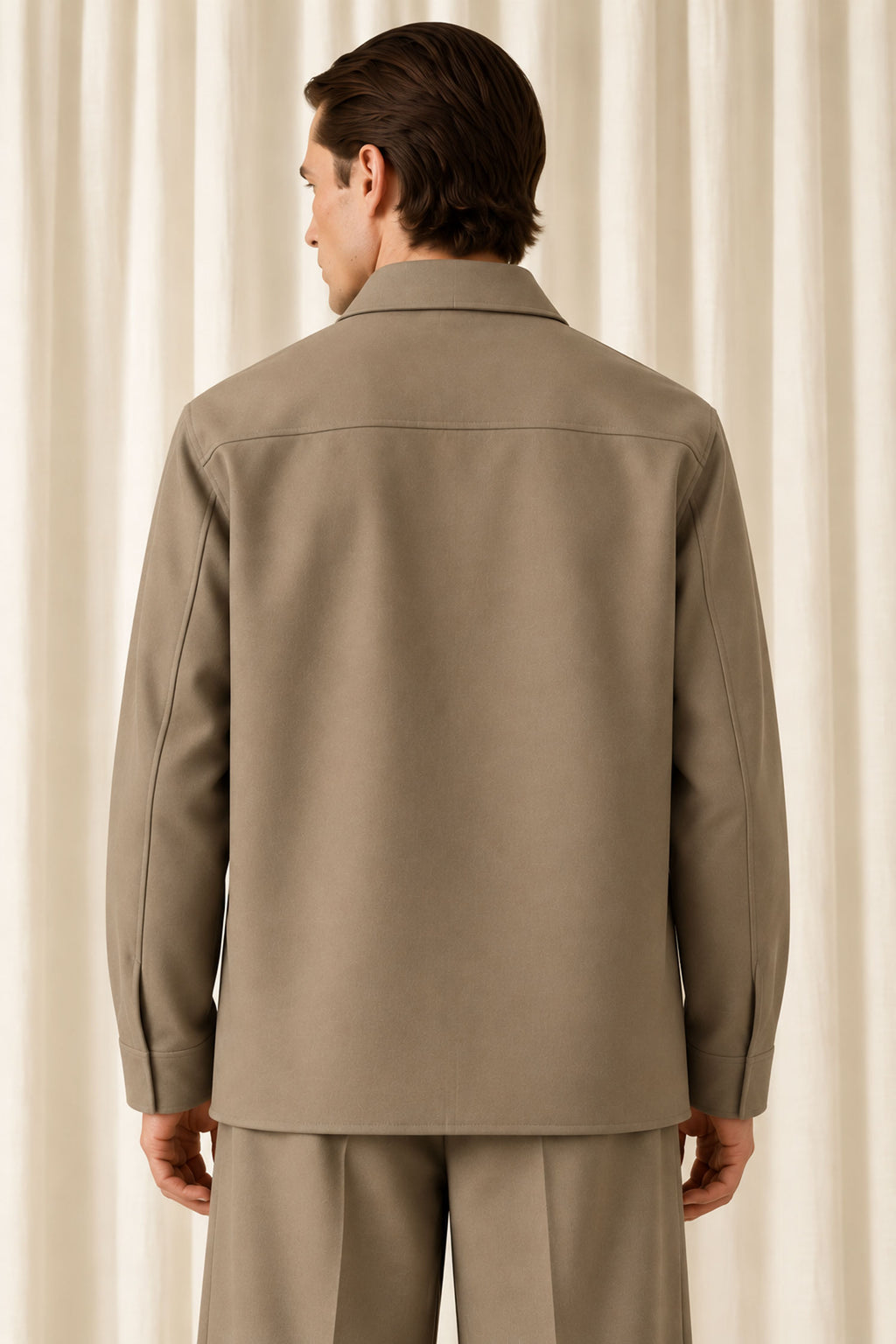 Taupe Structured Overshirt
