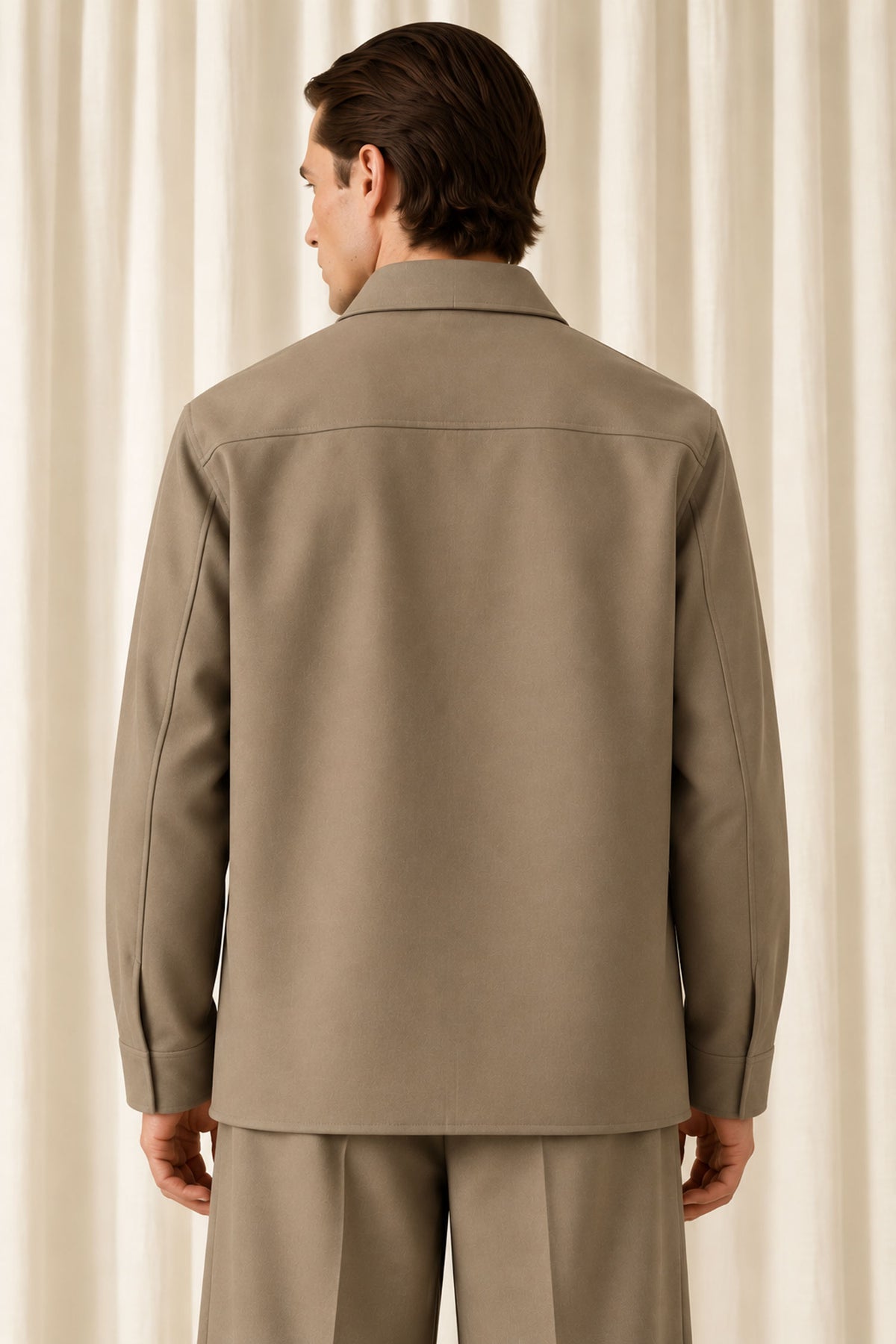 Taupe Structured Overshirt