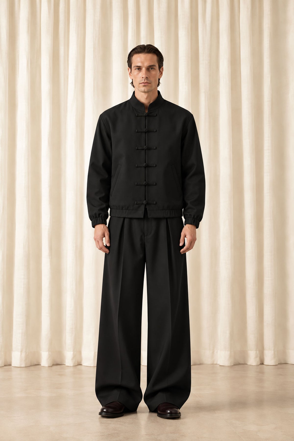Black Jacket with Knot Closures