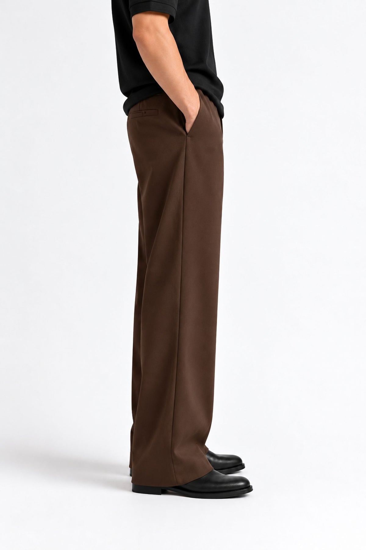 Men Straight Fit Trouser-Chocolate Brown