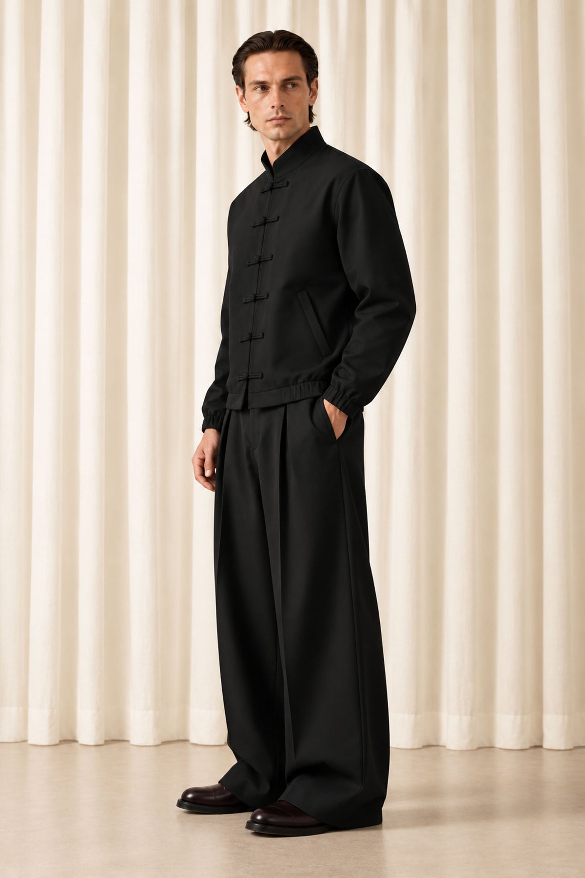 Black Jacket with Knot Closures