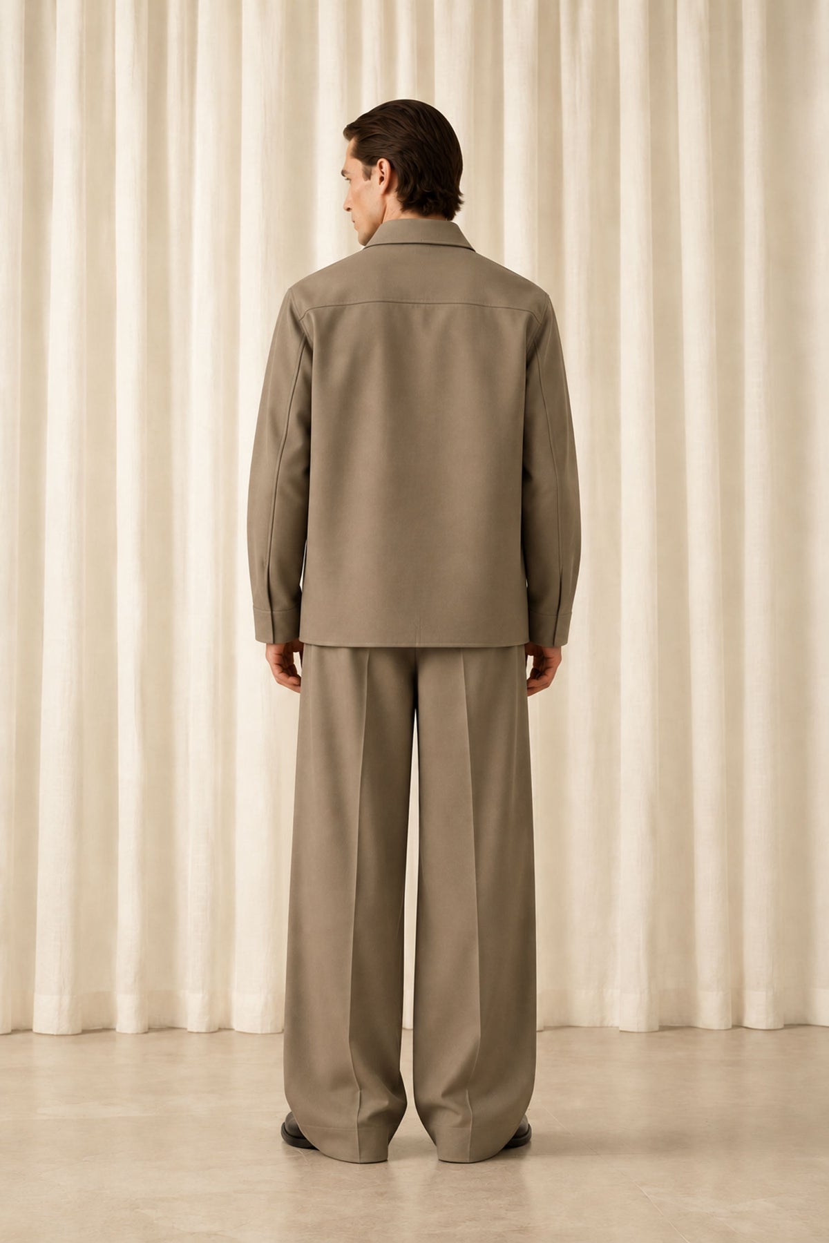 Taupe Structured Overshirt