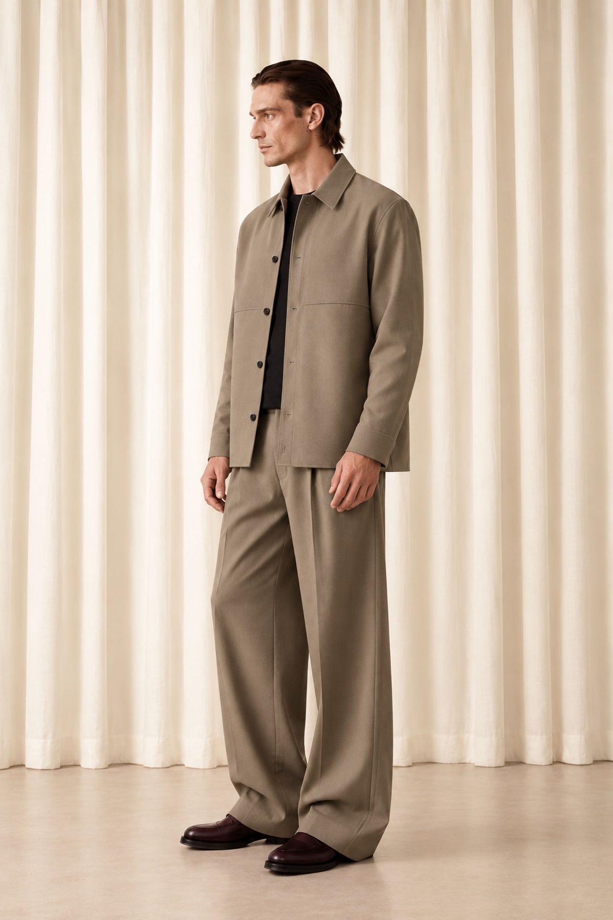 Taupe Structured Overshirt