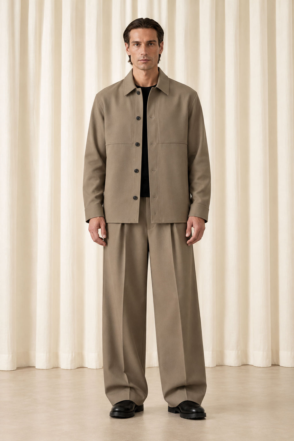 Taupe Structured Overshirt