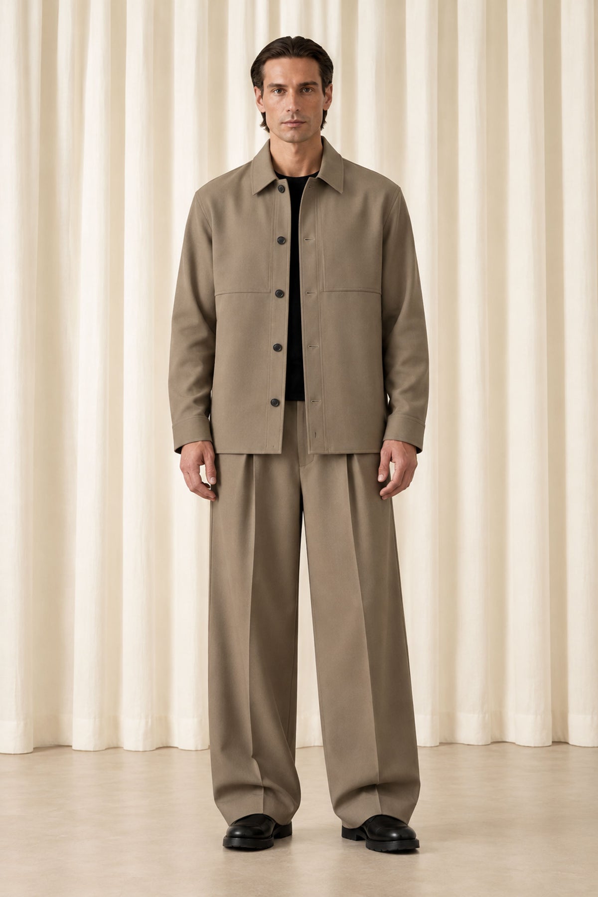 Taupe Structured Overshirt