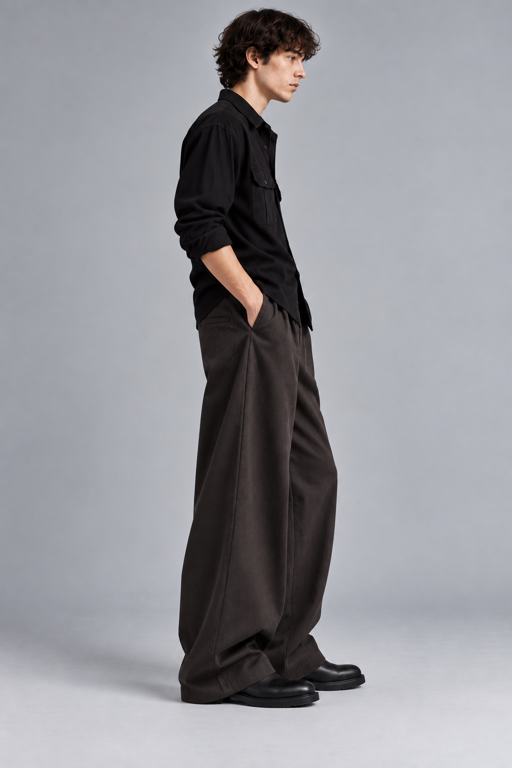 The Cotton-Flax Workwear Trouser-Chocolate Brown