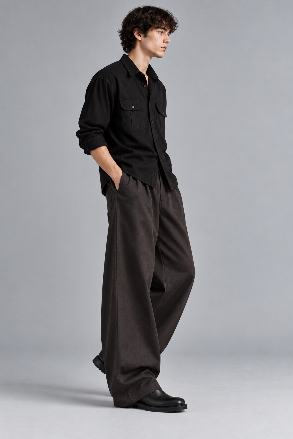 The Cotton-Flax Workwear Trouser-Chocolate Brown