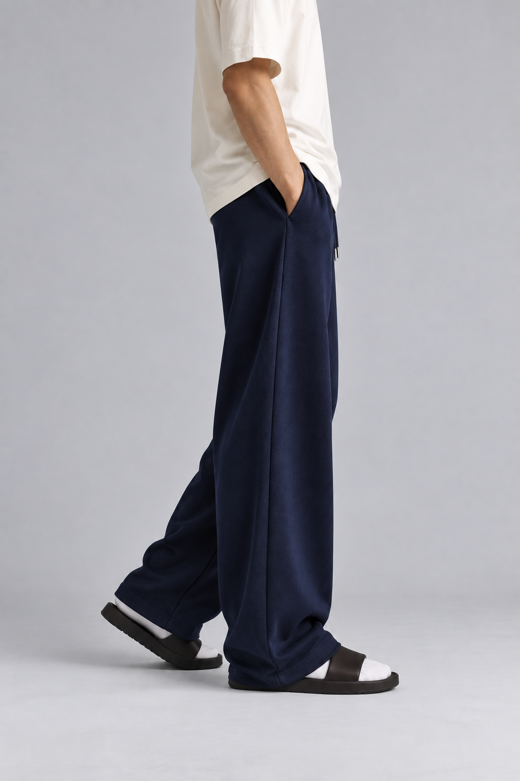 Men's Navy Blue Straight-Fit Joggers
