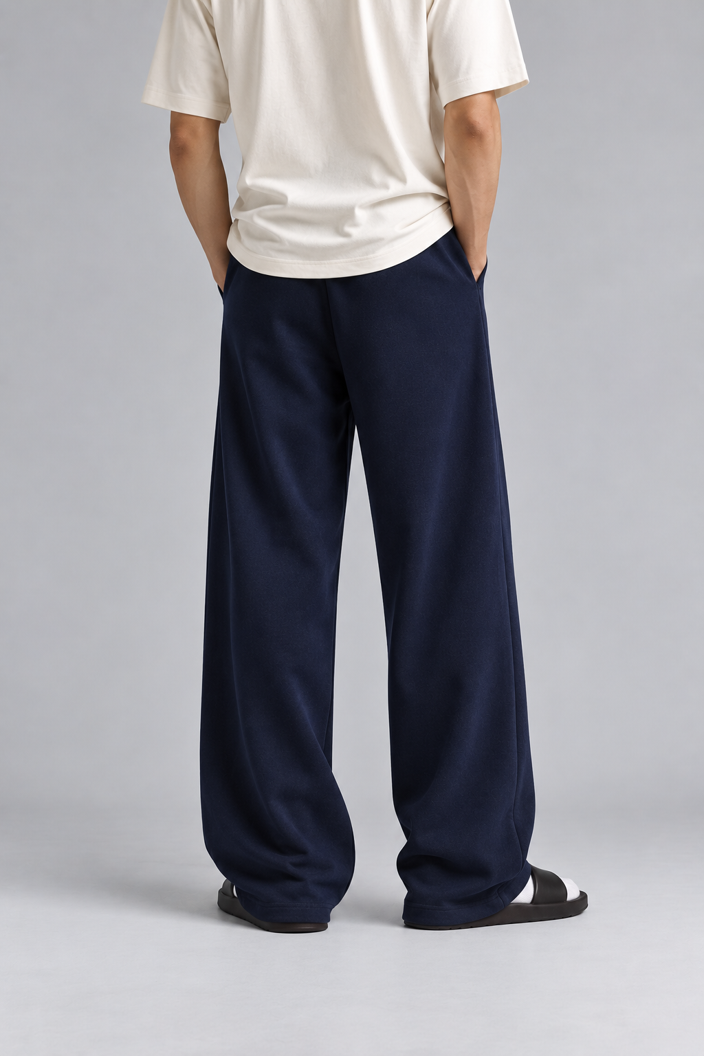 Men's Navy Blue Straight-Fit Joggers