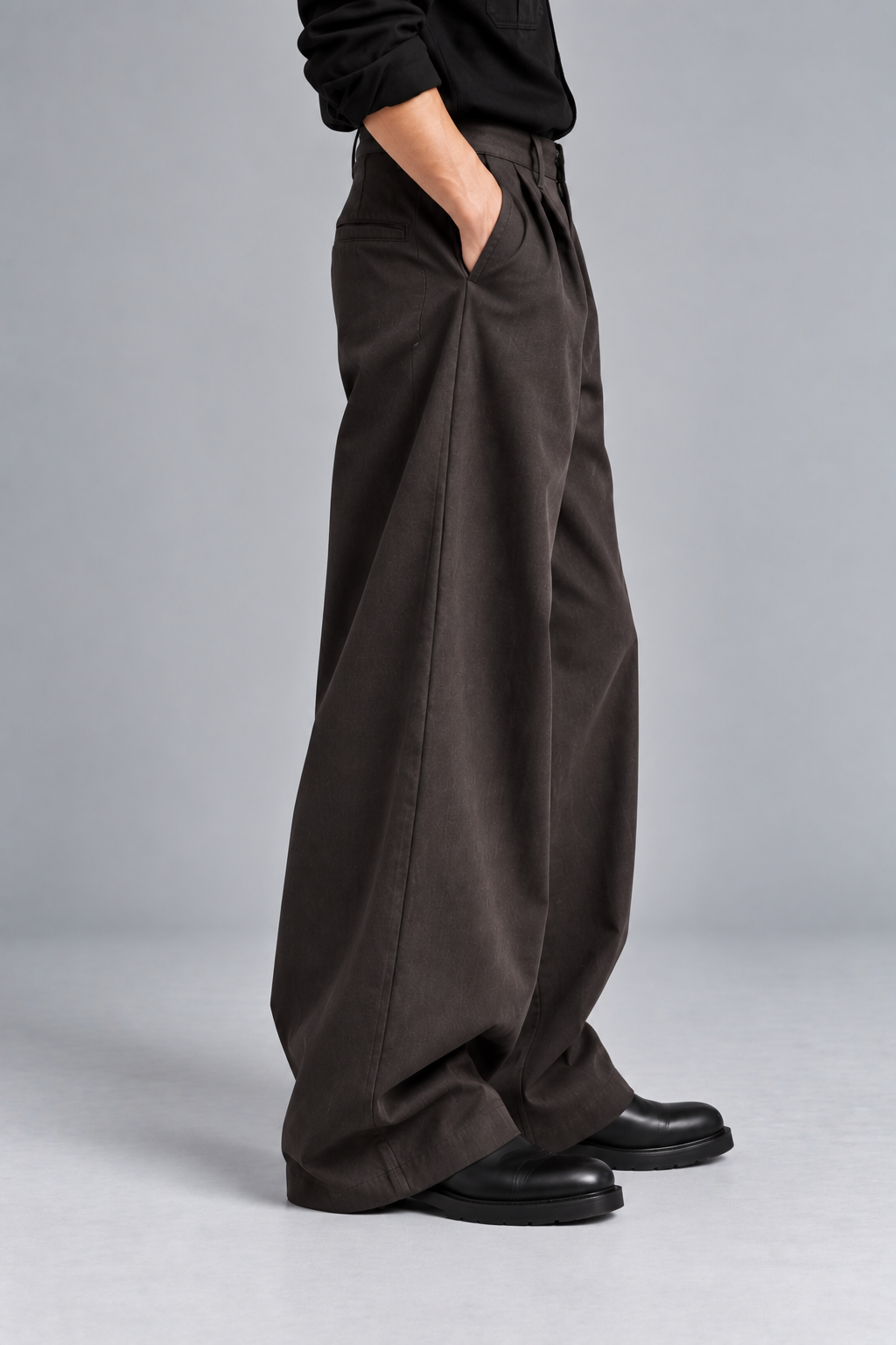 The Cotton-Flax Workwear Trouser-Chocolate Brown