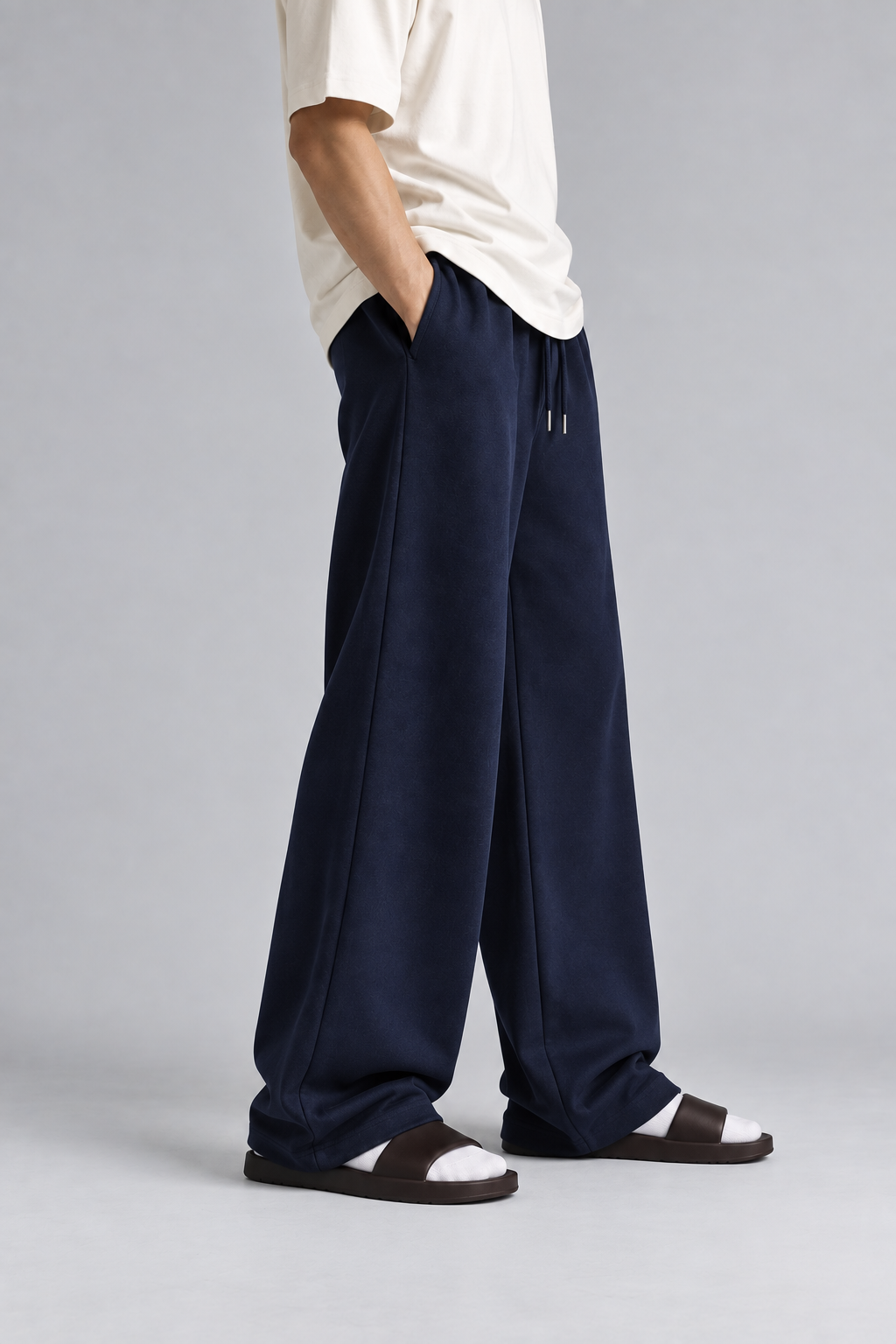 Men's Navy Blue Straight-Fit Joggers