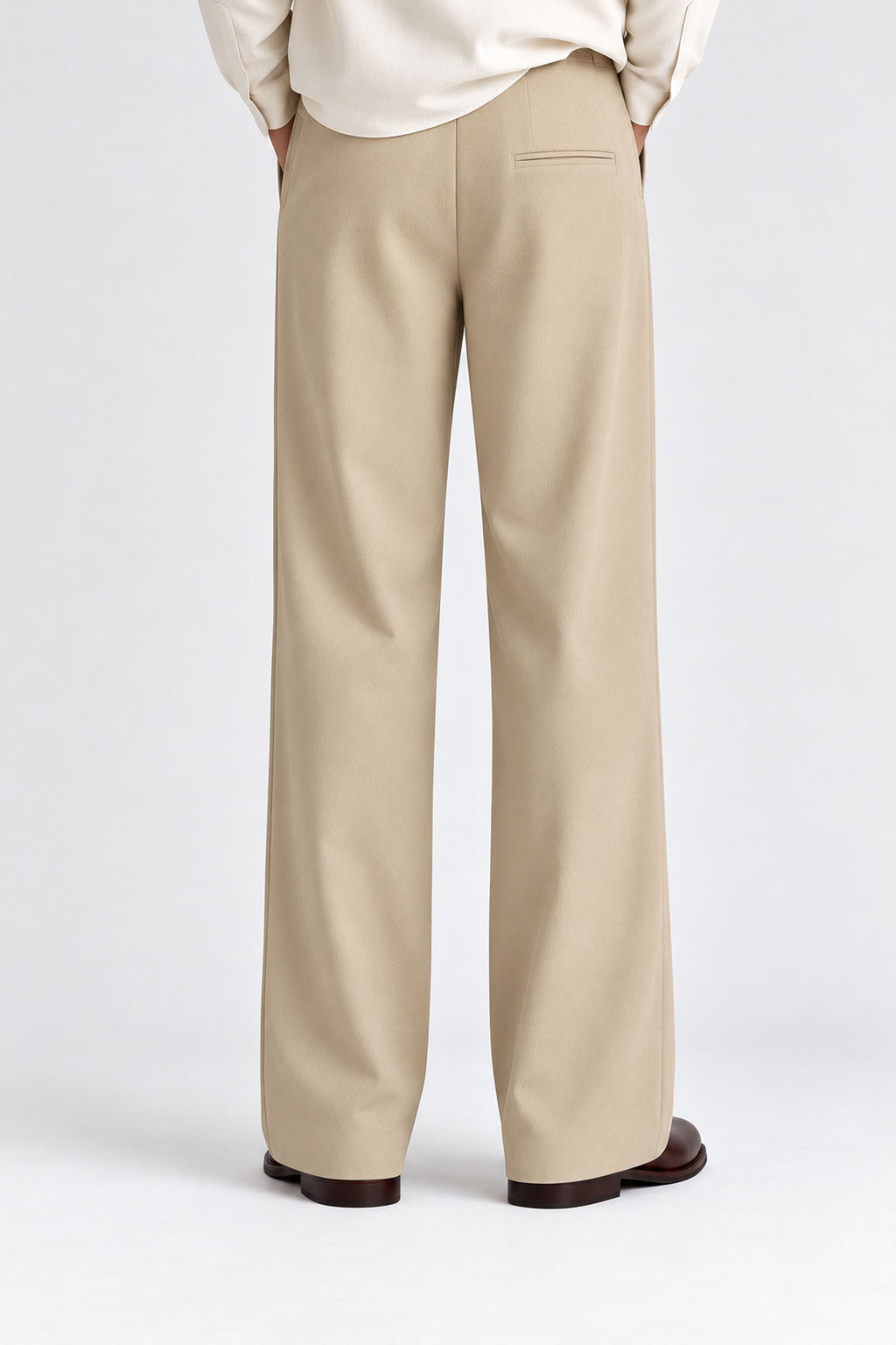 Men Straight Fit Trouser-Beige
