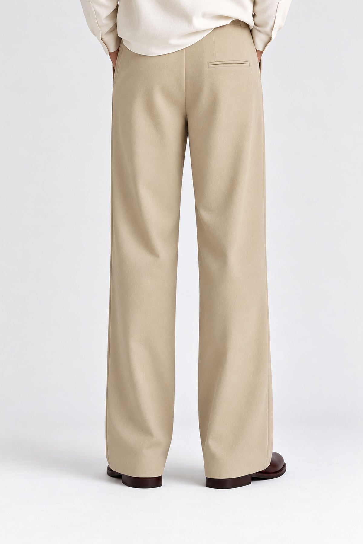 Men Straight Fit Trouser-Beige