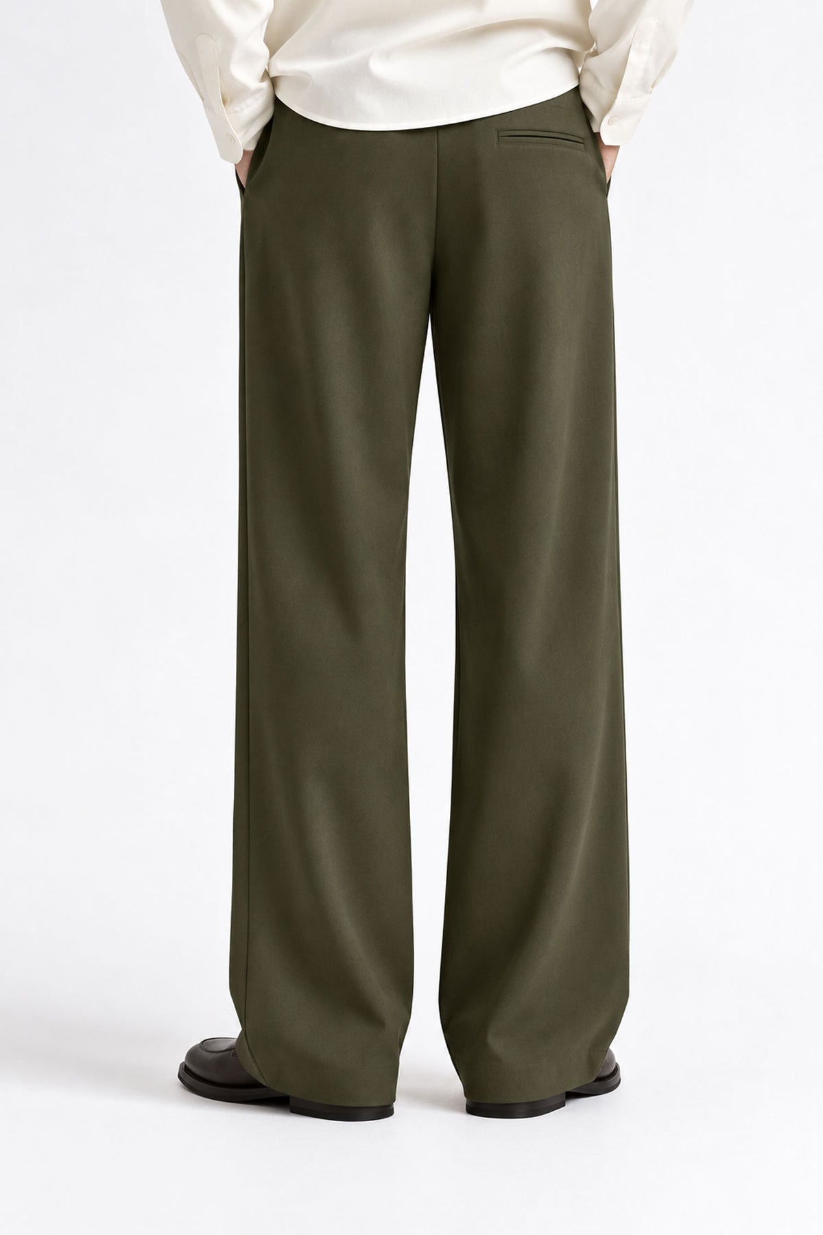 Men Straight Fit Trouser-Olive Green