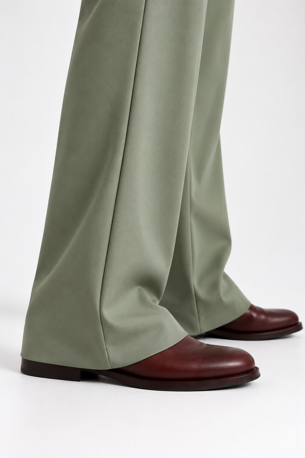 Men Straight Fit Trouser-Sage Green