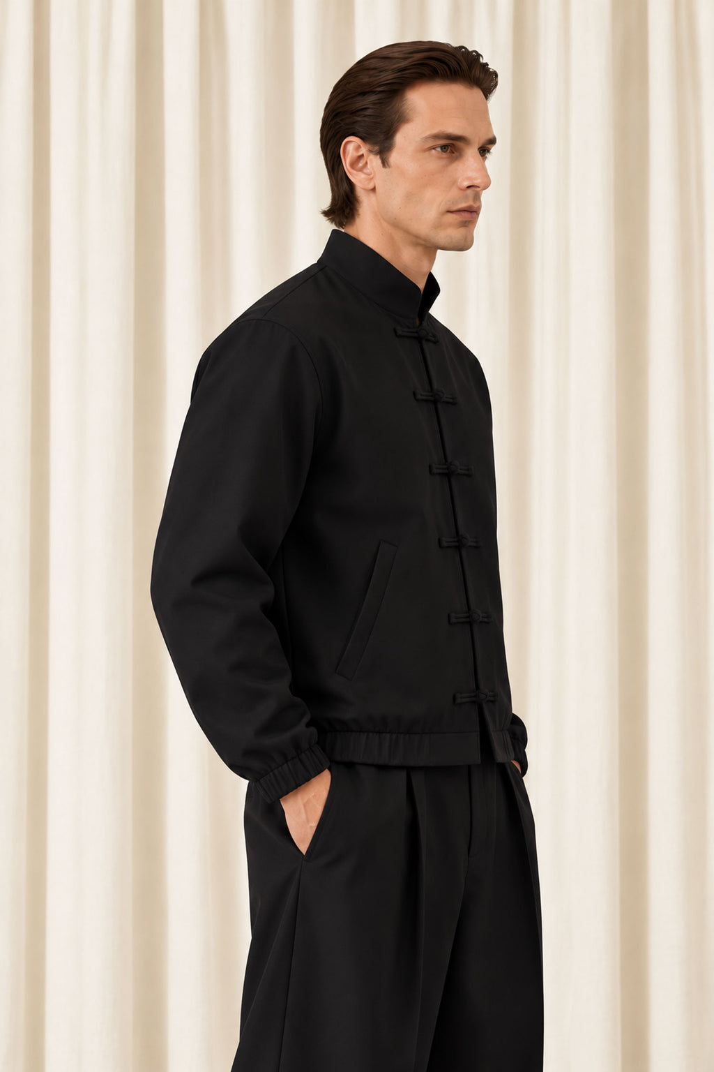 Black Jacket with Knot Closures