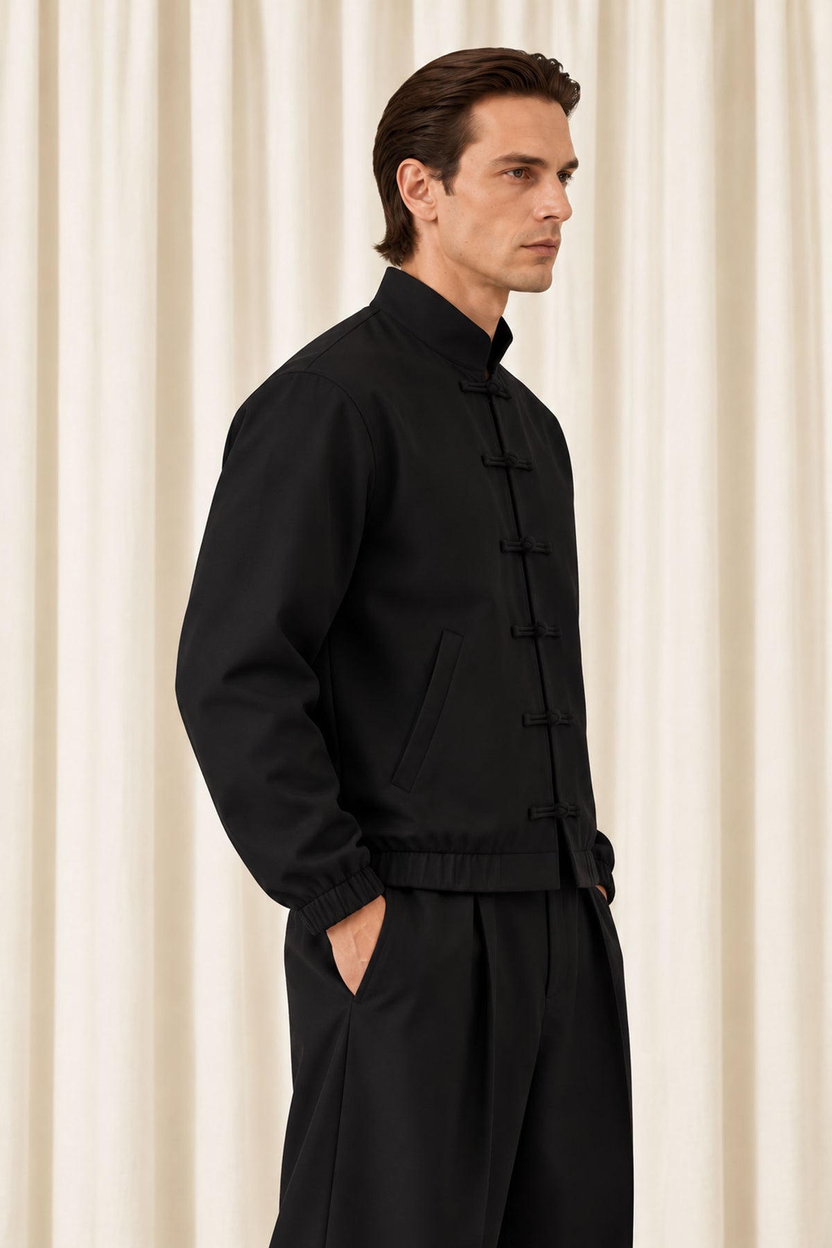 Black Jacket with Knot Closures