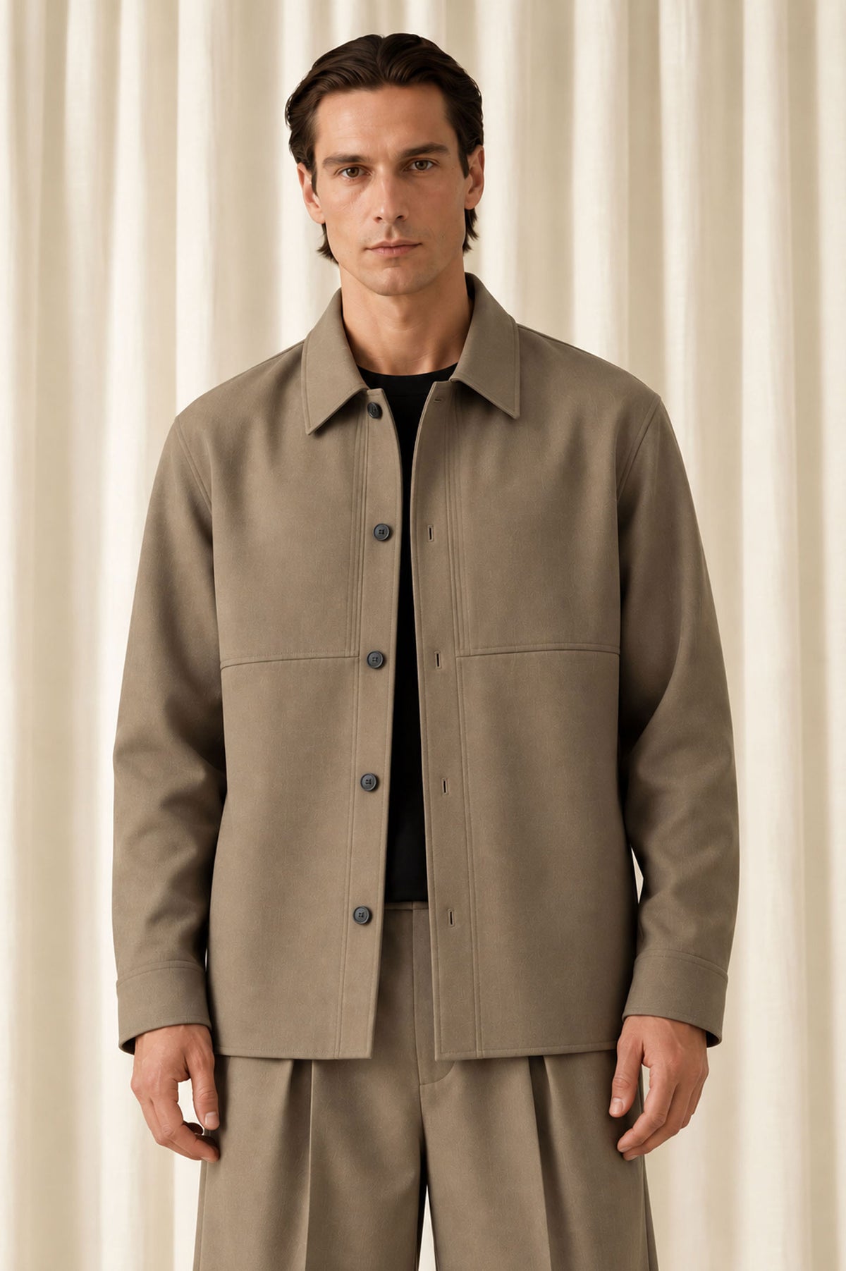 Taupe Structured Overshirt
