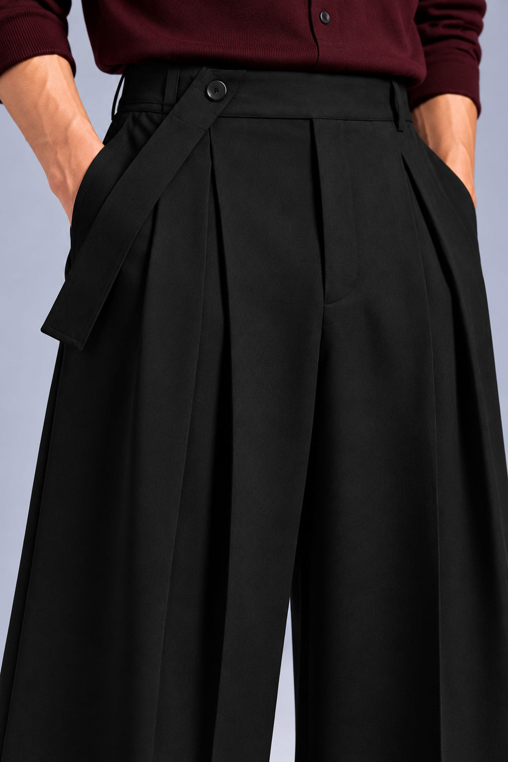 OLF Trouser 01 – Men’s Loose-Fit Wide-Leg Trouser – Black