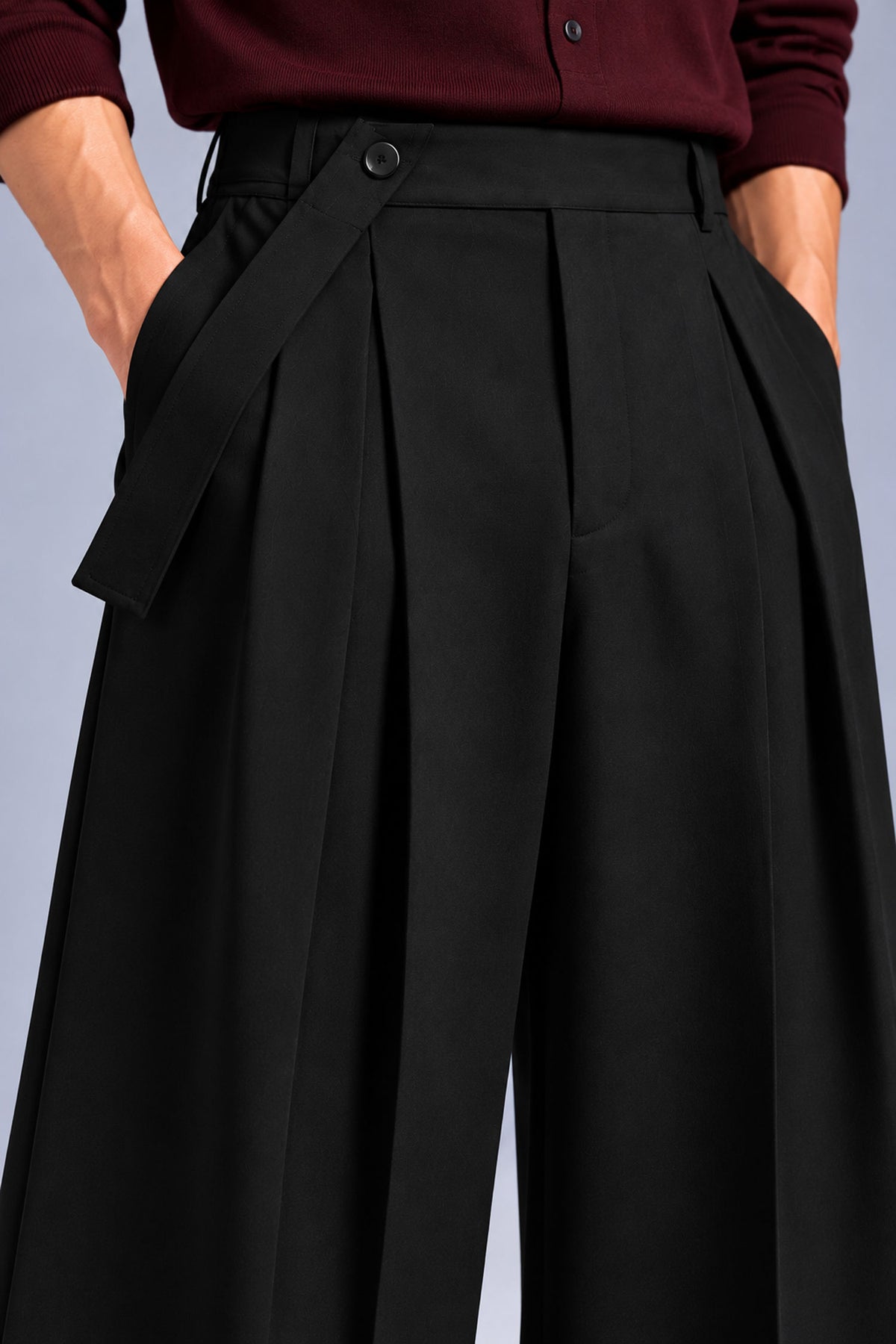 OLF Trouser 01 – Men’s Loose-Fit Wide-Leg Trouser – Black