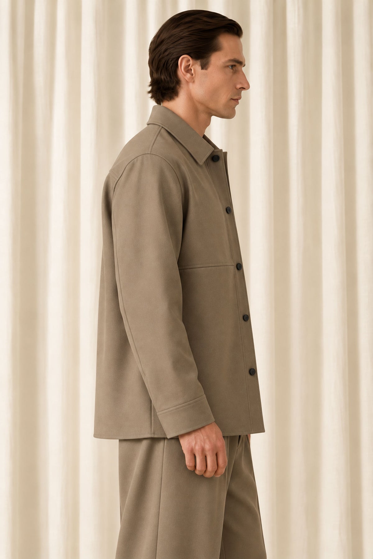 Taupe Structured Overshirt