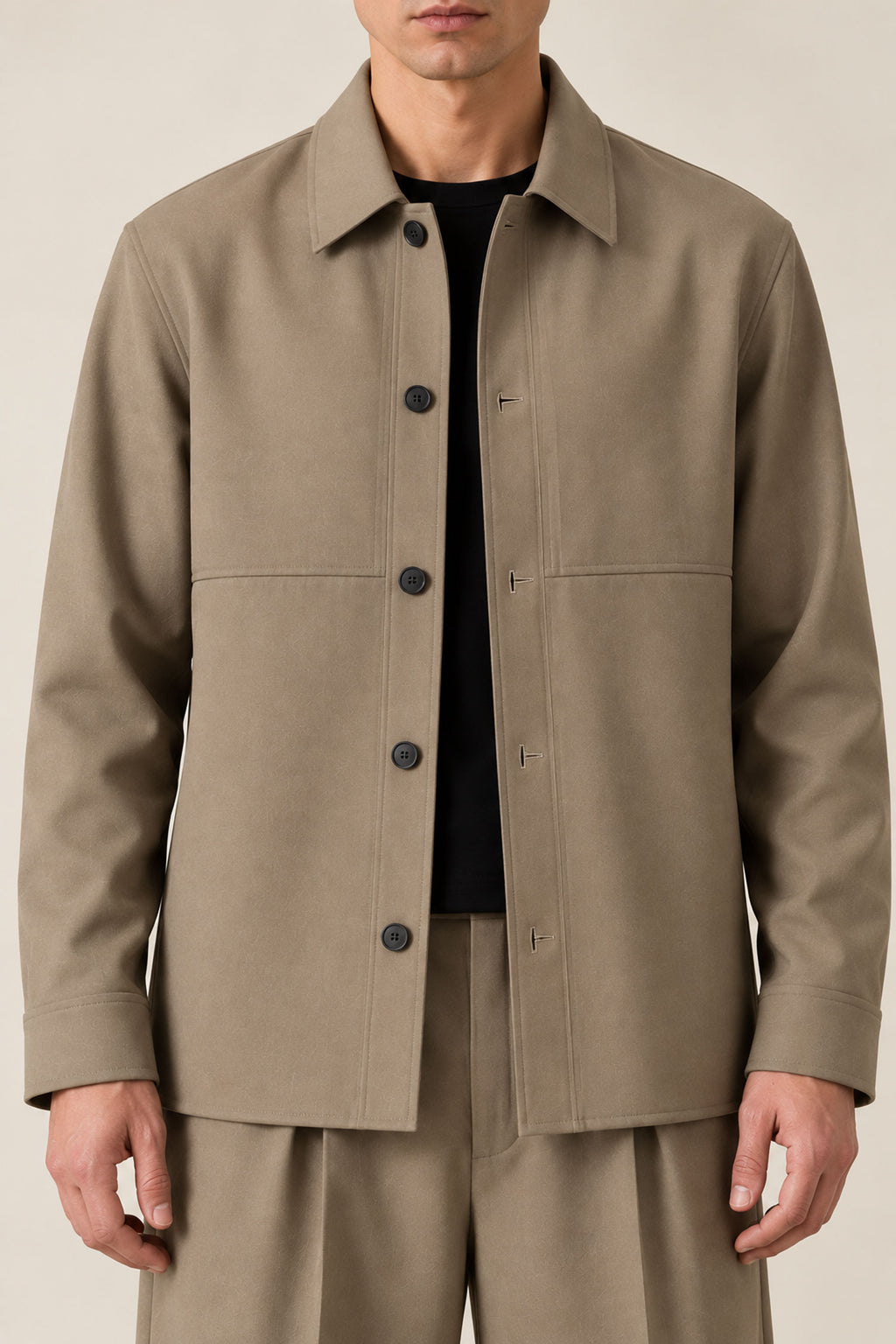 Taupe Structured Overshirt