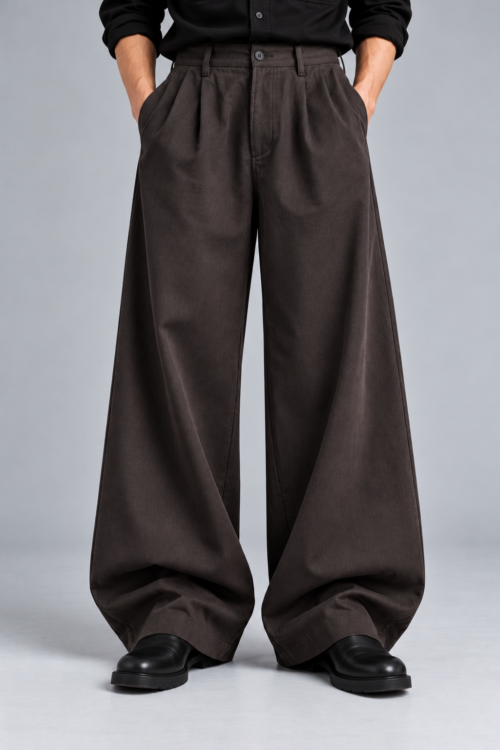 The Cotton-Flax Workwear Trouser-Chocolate Brown