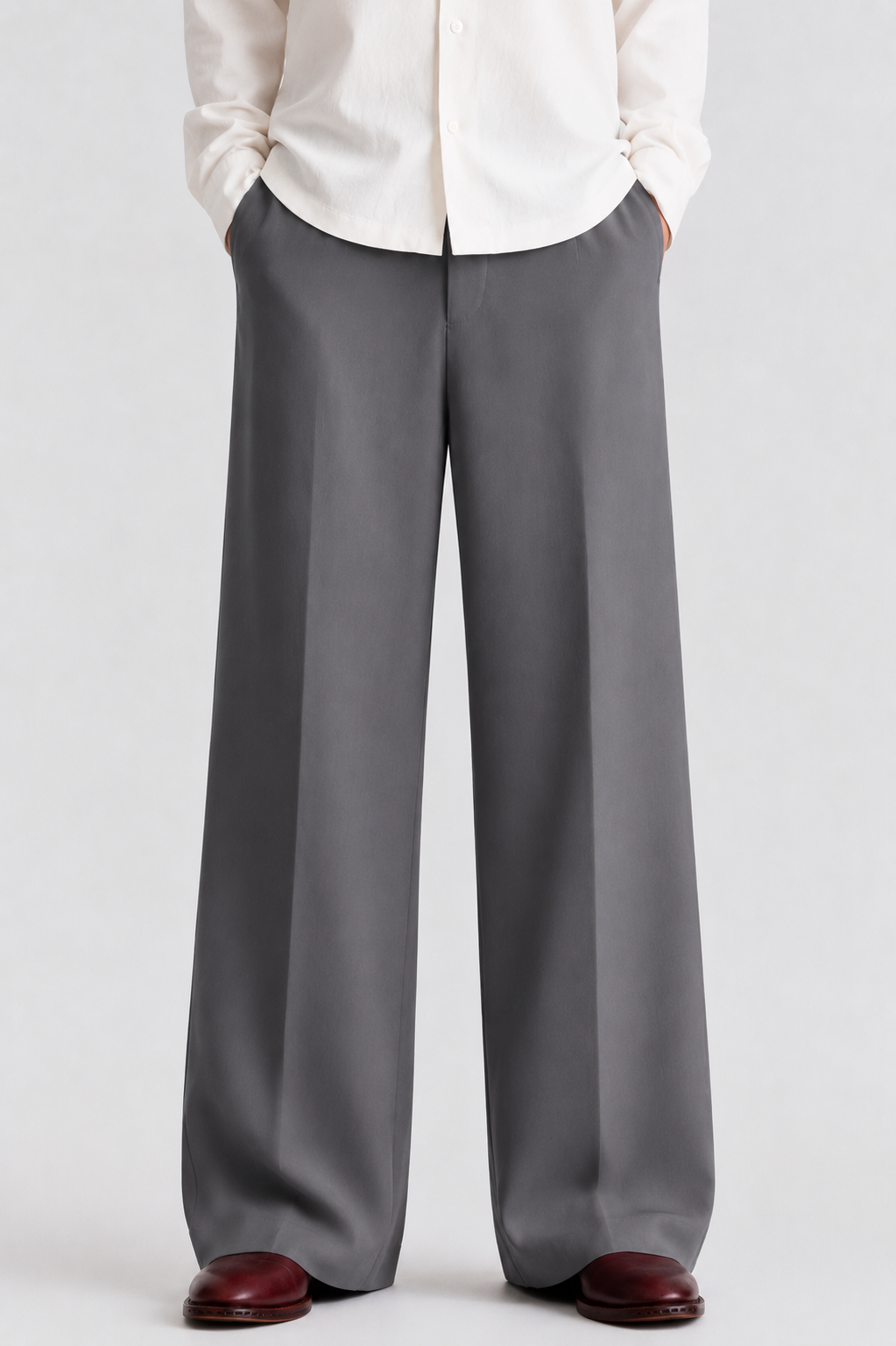 Wide Leg Pants-Grey