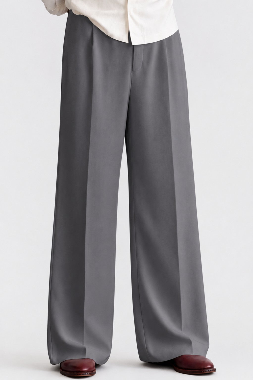 Wide Leg Pants-Grey