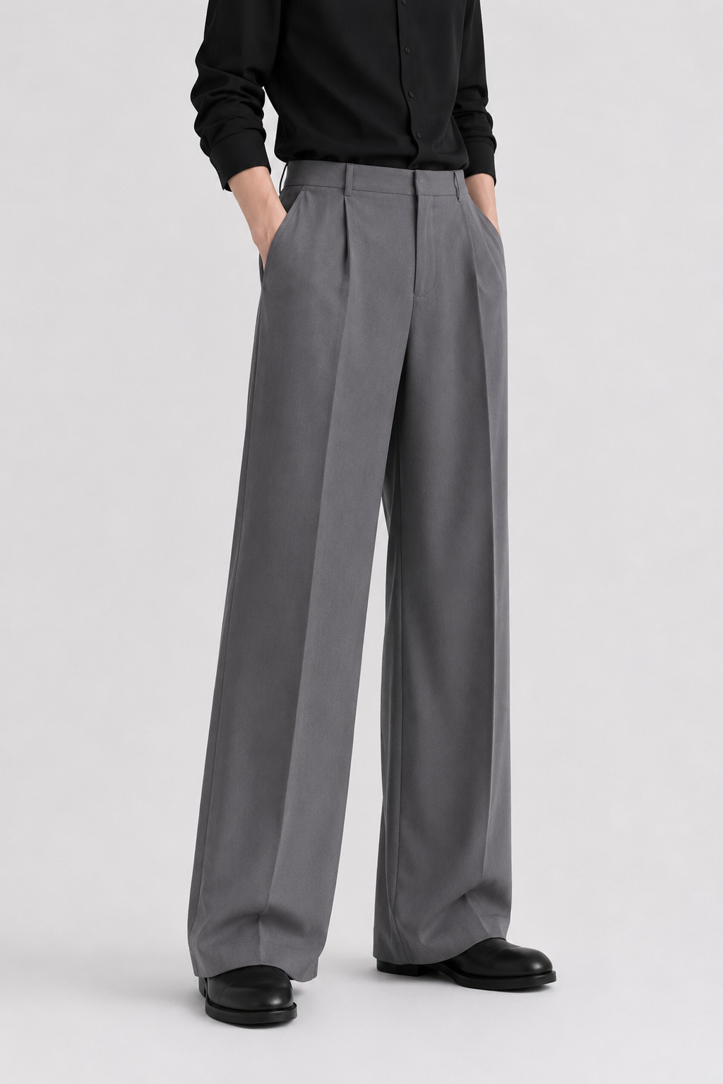 Wide Leg Pants-Grey