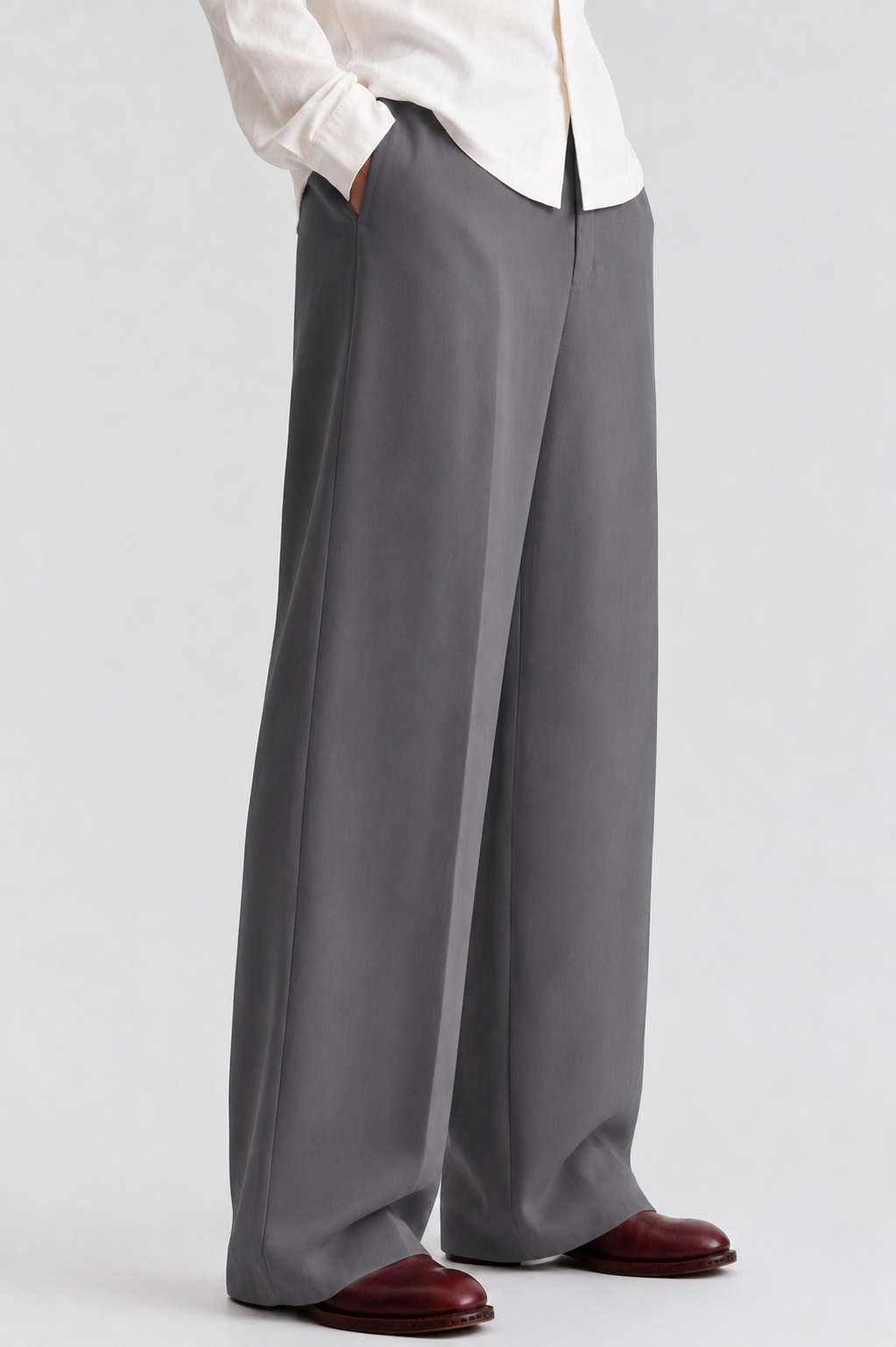 Wide Leg Pants-Grey