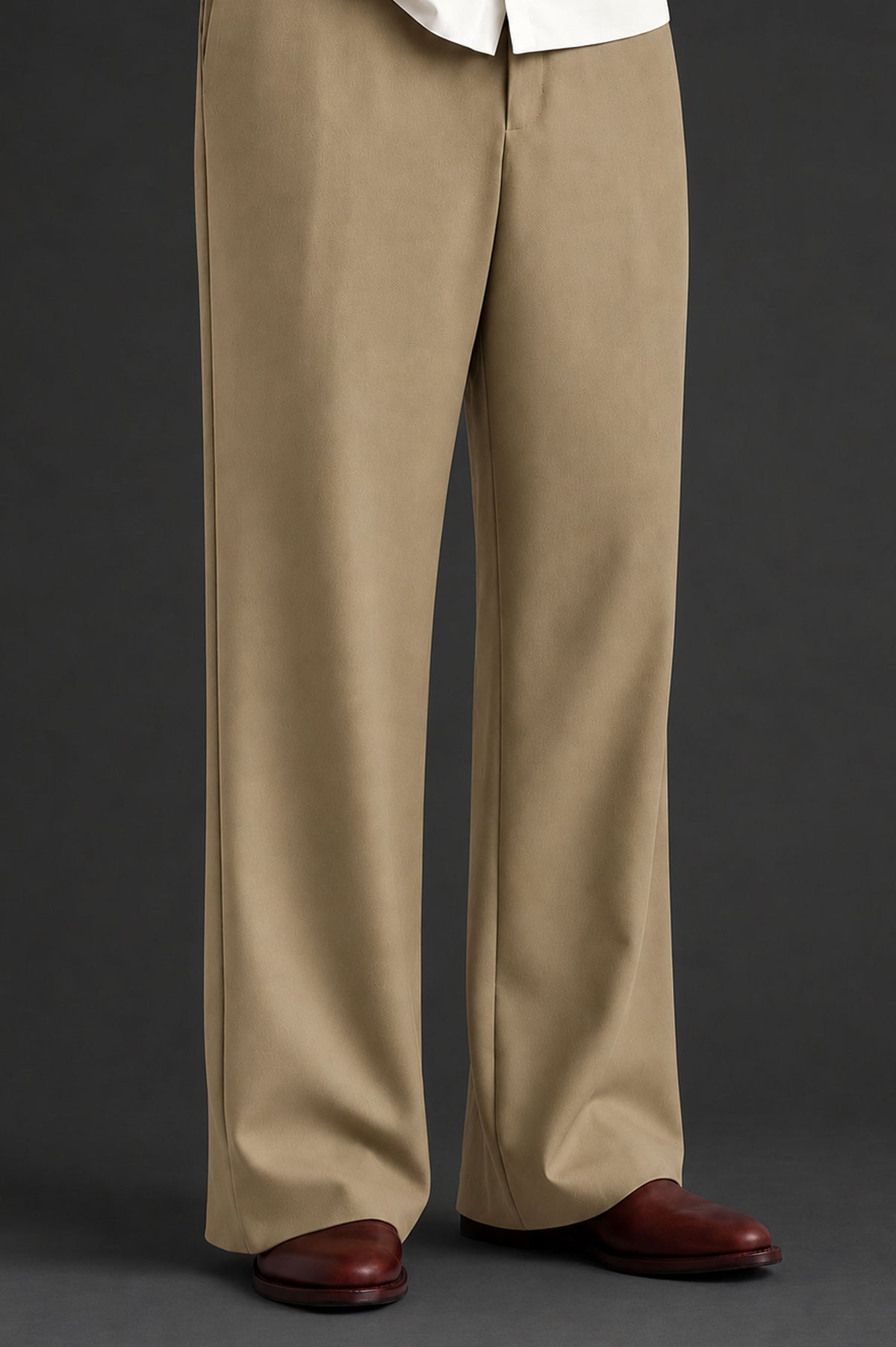 Men Straight Fit Trouser-Camel