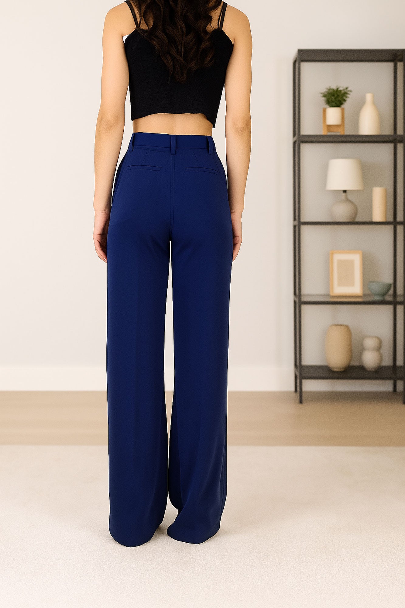 Straight Fit Wide Leg Trouser - White