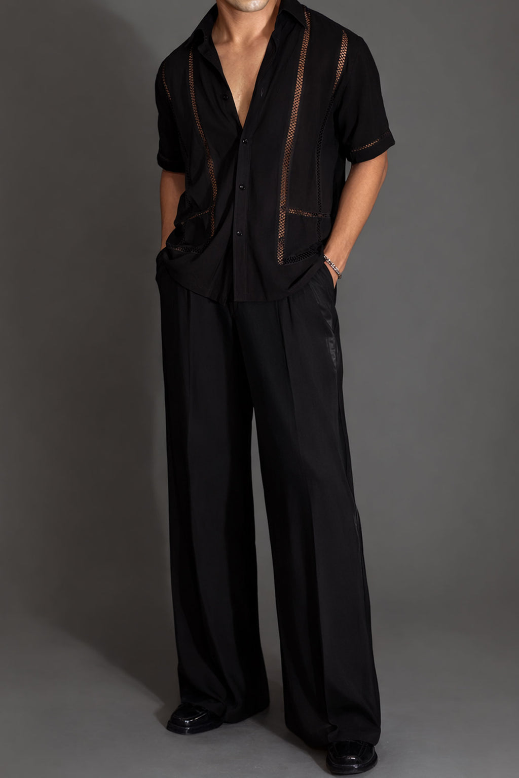 See Through Shirt- Black