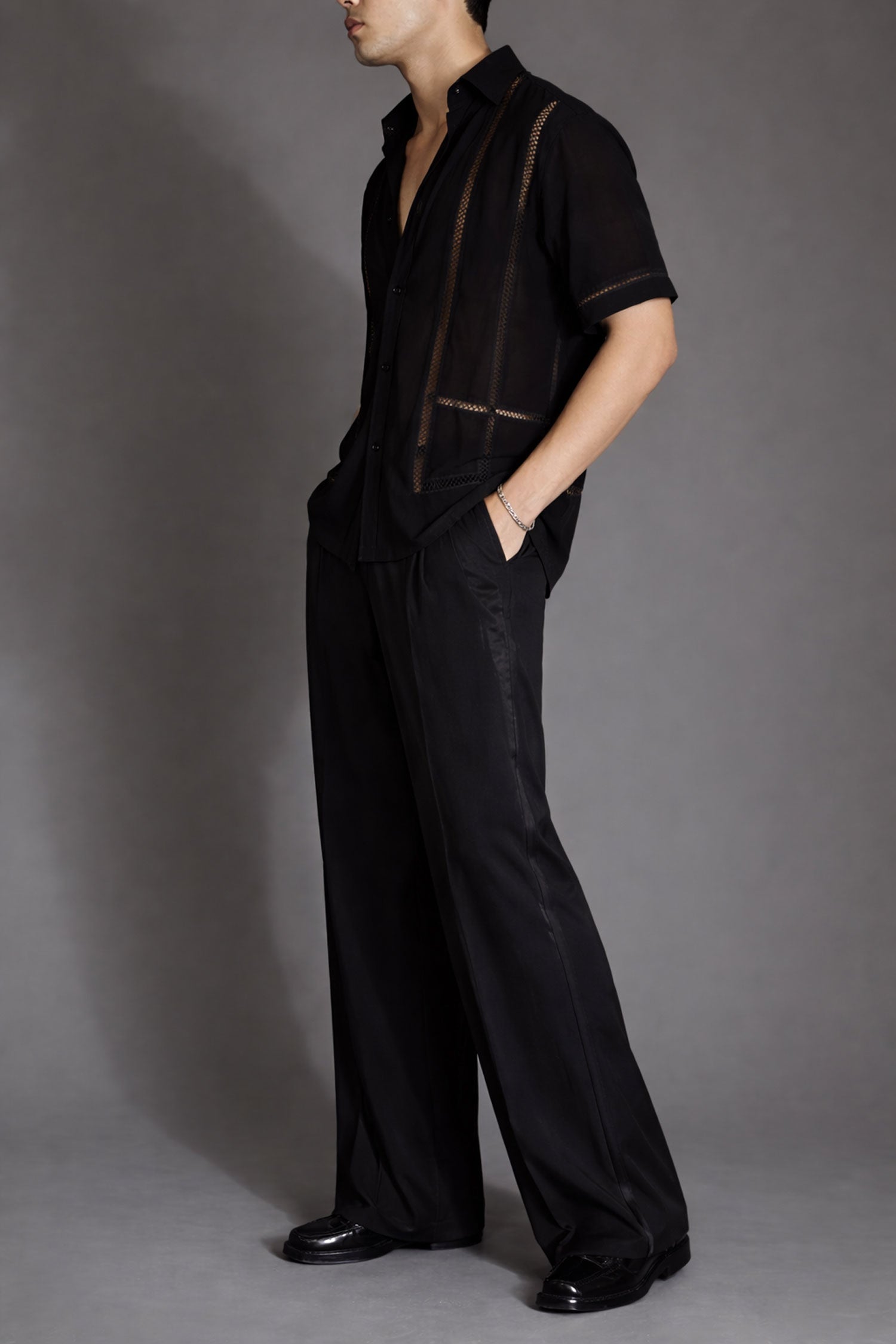 See Through Shirt- Black